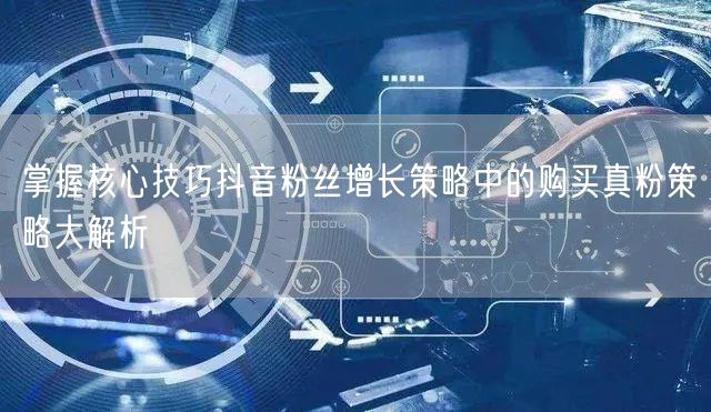 掌握核心技巧抖音粉丝增长策略中的购买真粉策略大解析