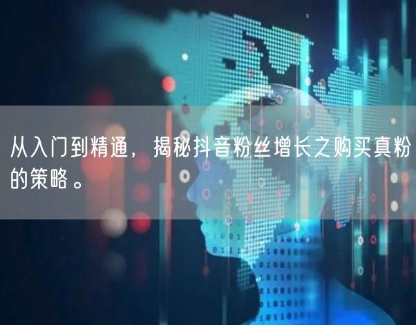 从入门到精通，揭秘抖音粉丝增长之购买真粉的策略。