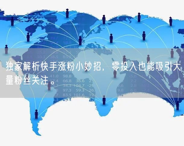 独家解析快手涨粉小妙招，零投入也能吸引大量粉丝关注。