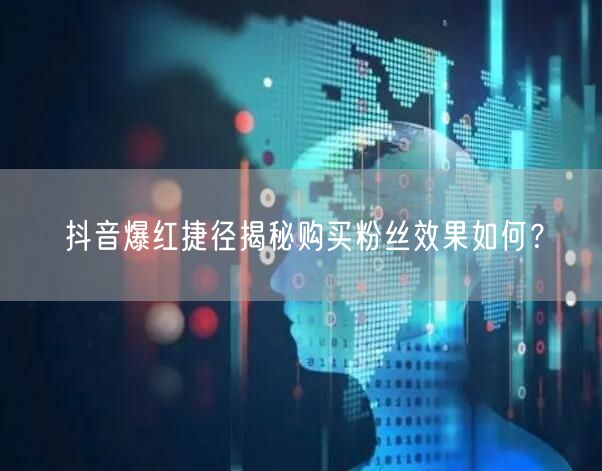 抖音爆红捷径揭秘购买粉丝效果如何？