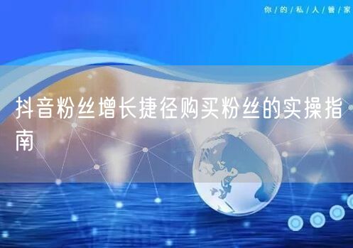 抖音粉丝增长捷径购买粉丝的实操指南
