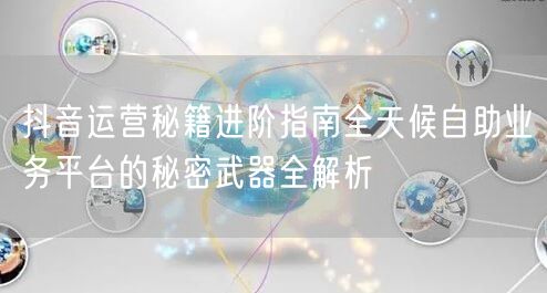 抖音运营秘籍进阶指南全天候自助业务平台的秘密武器全解析