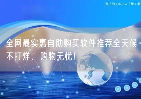 全网最实惠自助购买软件推荐全天候不打烊，购物无忧！