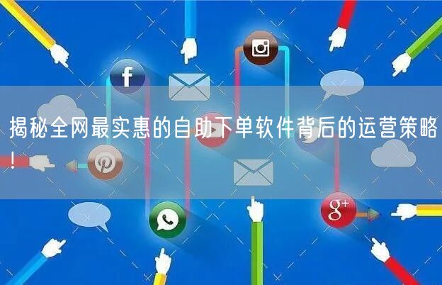揭秘全网最实惠的自助下单软件背后的运营策略！
