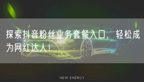 探索抖音粉丝业务套餐入口，轻松成为网红达人！